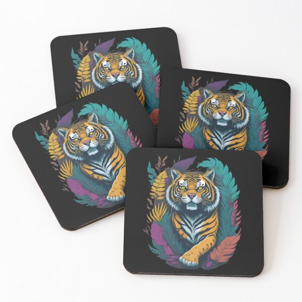 Item preview, Majestic Tiger Amidst Vibrant Foliage: An Exquisite Jungle Artwork designed and sold by Designowner.