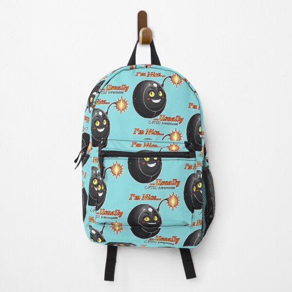 Item preview, I'm Nice Usually C-PTSD Awareness Cartoon Bomb designed and sold by Rogue Wizard.