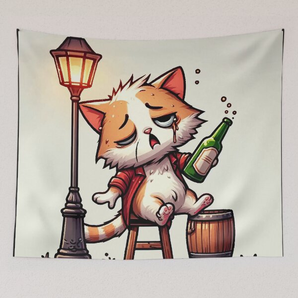 Item preview, The Drunken Night Cat designed and sold by Gacram.