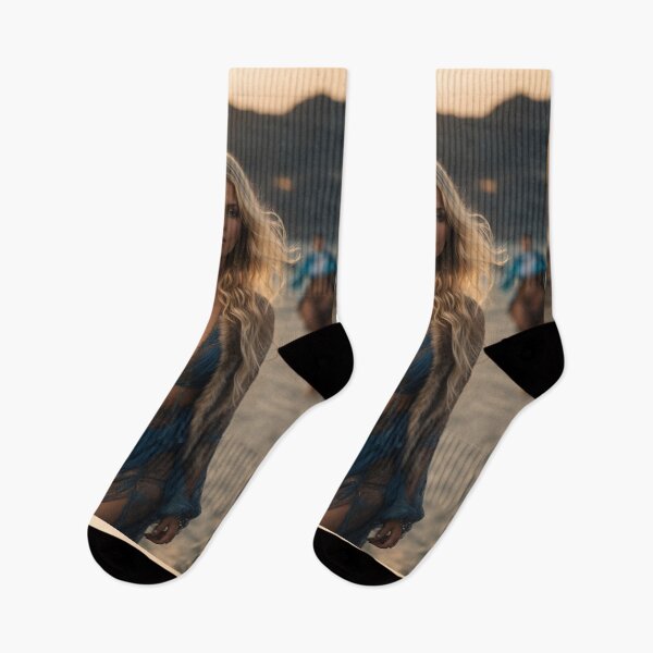 Item preview, elegant blonde woman on catwalk fashion at the beach designed and sold by Carlos Gudino.