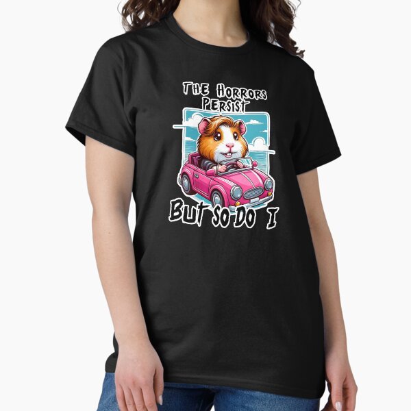 Vista previa del artículo con la obra «Los horrores persisten pero yo también», diseñado y vendido por Thehatinthecat.