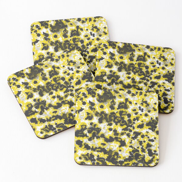 Item preview, Black and yellow abstract pattern designed and sold by MariDaniArt.