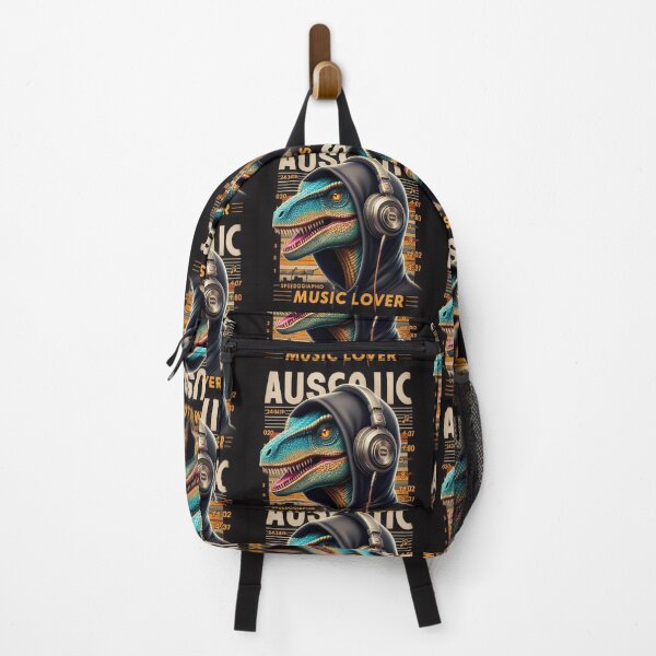 Vista previa del artículo con la obra «Dinosaurio con audífonos », diseñado y vendido por Bit Canvas.