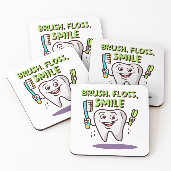 Item preview, Happy Cartoon Tooth with Toothbrush & Smile Quote designed and sold by NiftyWrx.