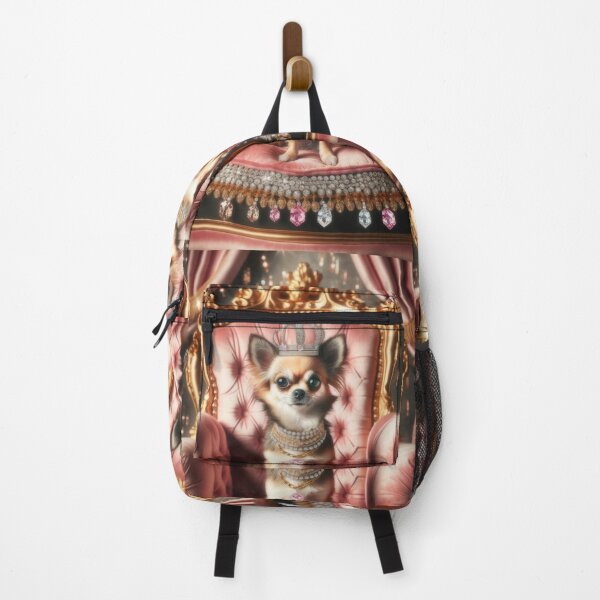 Item preview, Chihuahua Regal Queen on throne dog portrait designed and sold by CritterManiaUK.