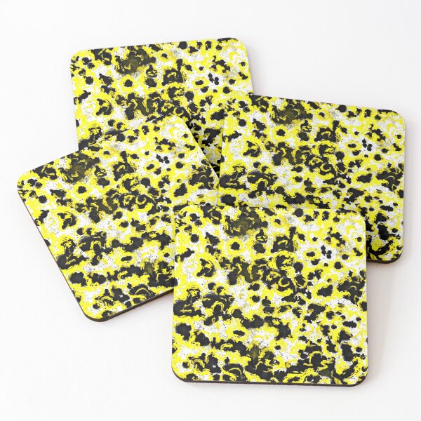 Item preview, Black and yellow abstract pattern designed and sold by MariDaniArt.