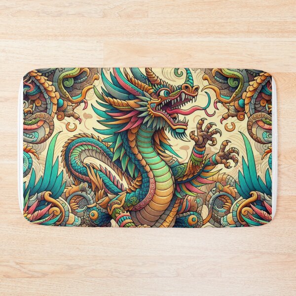 Item preview, seamless pattern dragon ancient maya tribe designed and sold by rizaldz.