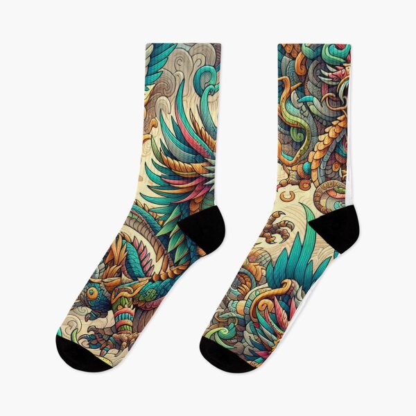 Item preview, seamless pattern dragon ancient maya tribe designed and sold by rizaldz.