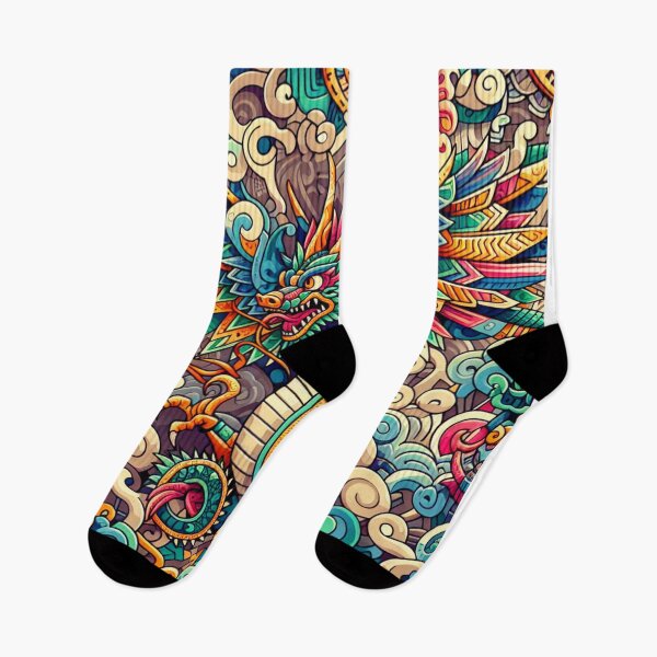 Item preview, seamless pattern dragon ancient maya tribe designed and sold by rizaldz.