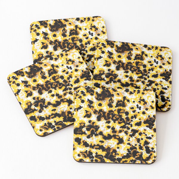 Item preview, Black and yellow abstract pattern designed and sold by MariDaniArt.
