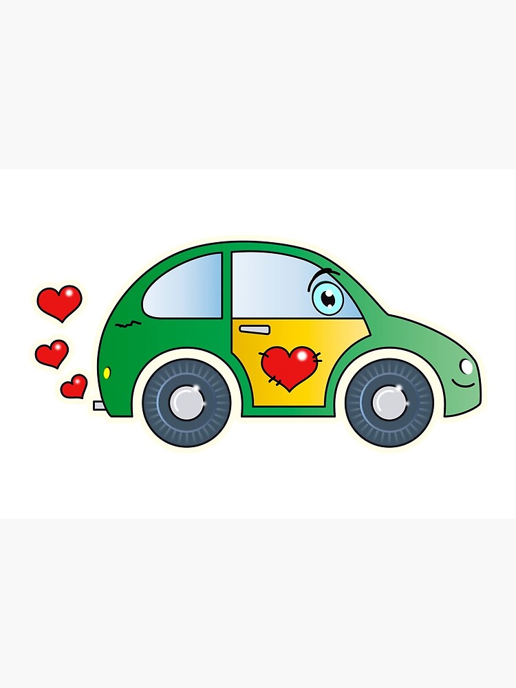 Toy car heart happy colorful kids | Art Board Print