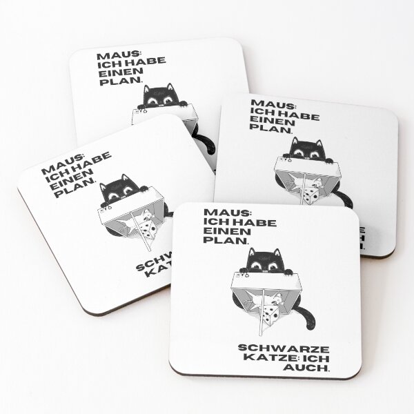 Item preview, Maus: Ich habe einen Plan. Schwarze Katze: Ich auch.  | Cunning Mouse vs. Clever Cat Design designed and sold by RM-Journey.