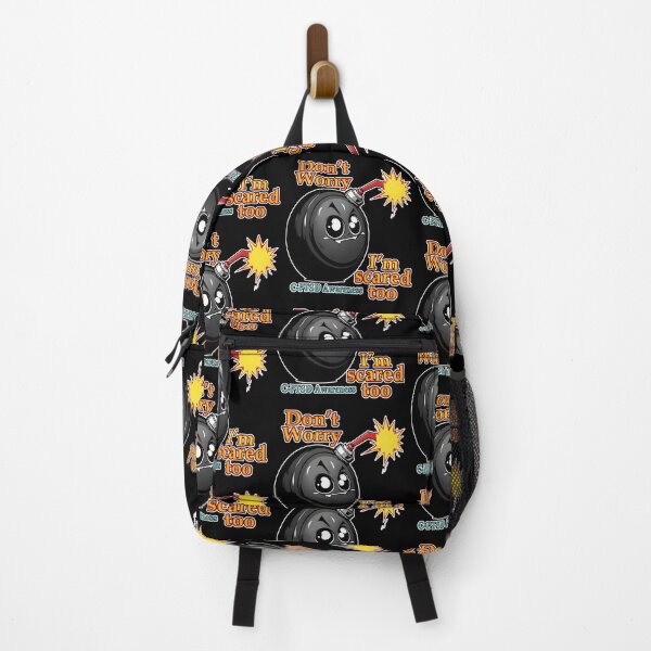 Item preview, Don't Worry I'm Scared Too C-PTSD Awareness Cartoon Bomb designed and sold by Rogue Wizard.