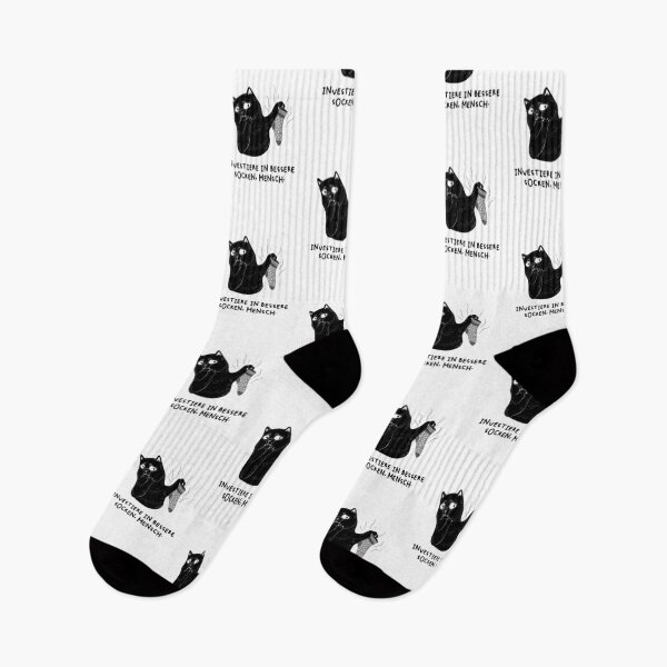 Item preview, Investiere in bessere Socken, Mensch | Sock Critique Cat Design designed and sold by RM-Journey.
