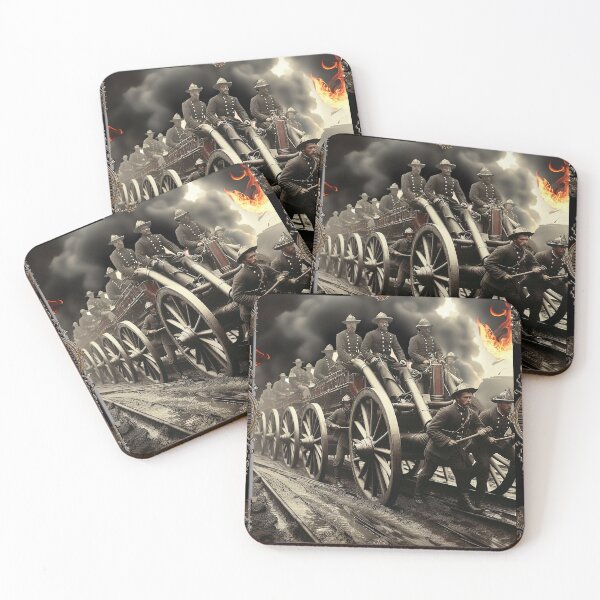 Item preview, firemen at the turn of the century designed and sold by Foxlindesigns.