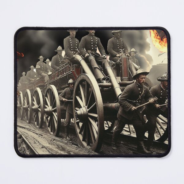 Item preview, firemen at the turn of the century designed and sold by Foxlindesigns.