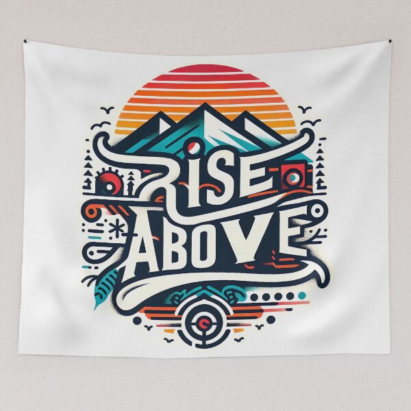 Item preview, Rise above, typography designed and sold by maxmaj.