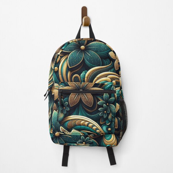 Item preview, 3D Matte Teal and Beige Pattern Flowers designed and sold by jewels702.