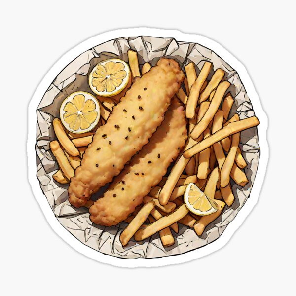 Fish And Chips Stickers for Sale, Free US Shipping