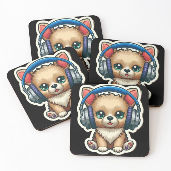 Item preview, Y2k Puppy with headphones retro designed and sold by Cutebll.