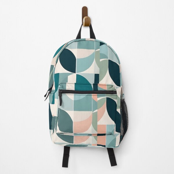 Item preview,  Mid Century Modern Geometric Abstract Aquamarine, Peach designed and sold by Prints and Lifestyle.