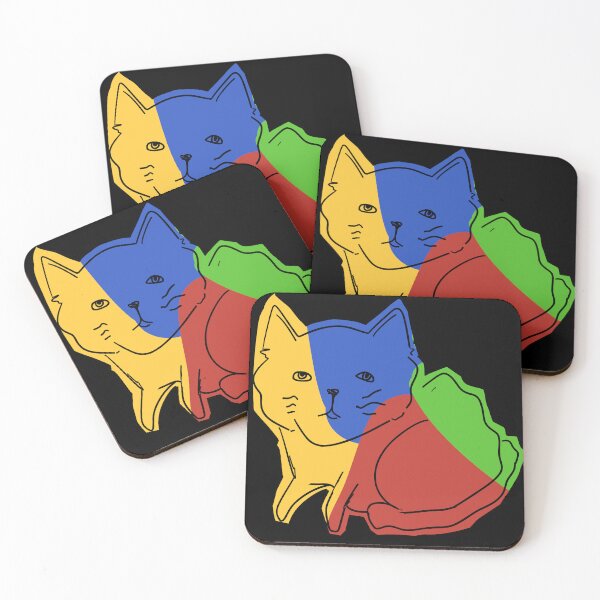 Item preview, multi-colored cat modern art designed and sold by Sparkleweather.