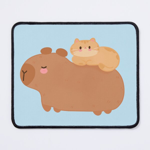 Item preview, Funny Capybara with cat designed and sold by tinyfloofstar.