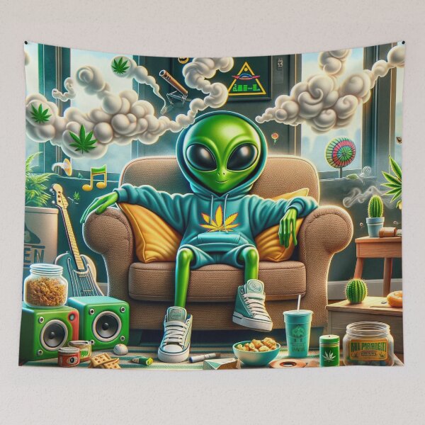 Item preview, Stoner Space Visitor: Intergalactic Lounging designed and sold by StonerAlienShop.
