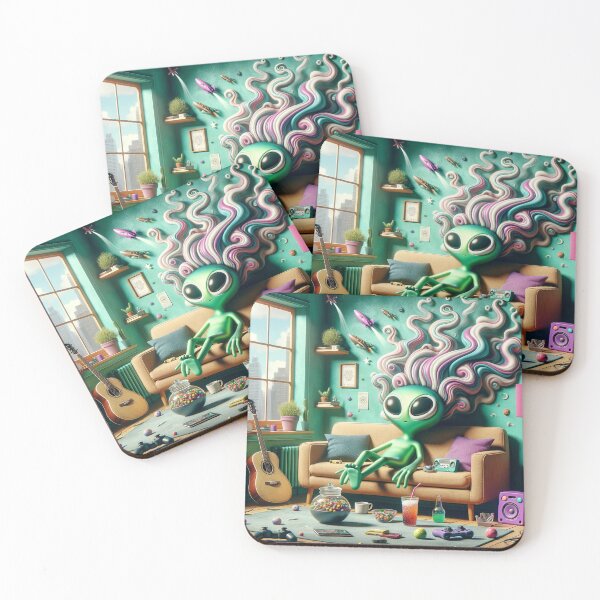 Item preview, Psychedelic Groove Alien - Musician's Artistic Vision designed and sold by StonerAlienShop.