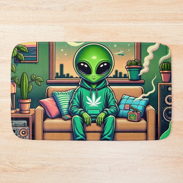 Item preview, Intergalactic Chill Session - Psychedelic Stoner Art High Resolution designed and sold by StonerAlienShop.