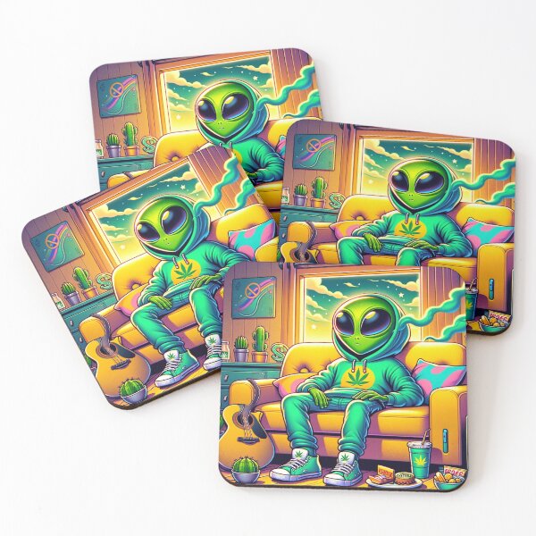 Item preview, Alien Stoner Vibes - Psychedelic Smoker's Dream High Resolution designed and sold by StonerAlienShop.