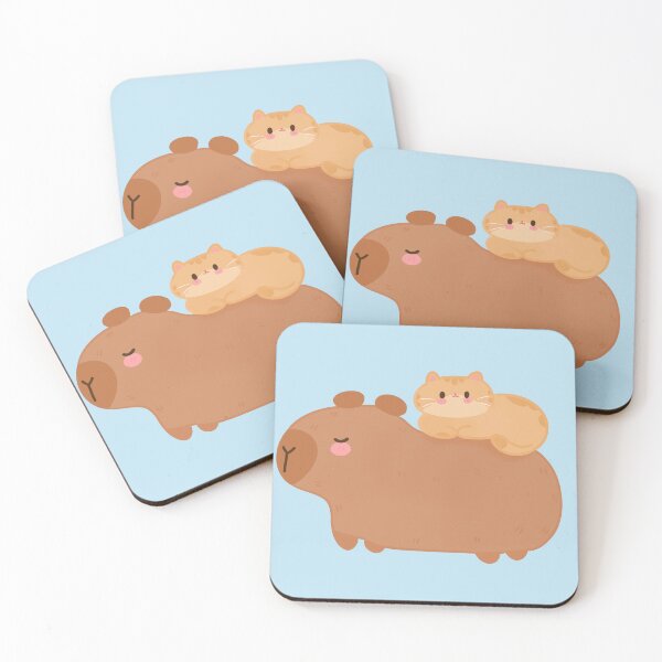 Item preview, Funny Capybara with cat designed and sold by tinyfloofstar.