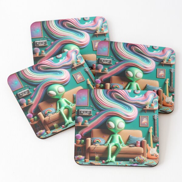 Item preview, Melodic Alien Retreat - Claymation Style Art High Resolution designed and sold by StonerAlienShop.
