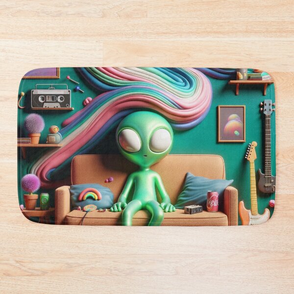 Item preview, Melodic Alien Retreat - Claymation Style Art High Resolution designed and sold by StonerAlienShop.