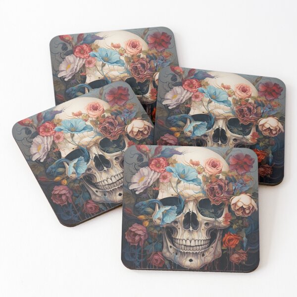 Item preview, Woman Skull With Flowers designed and sold by flowerpower999.