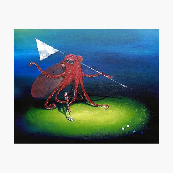 Item preview, For Putt's Sake Octopus Playing Golf designed and sold by OceanicSoiree.