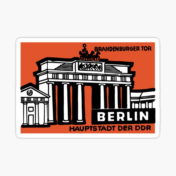 Artikel-Vorschau von Brandenburger Tor Berlin Vintage Streichholzschachtel-Etikett, designt und verkauft von MuellersMelange.