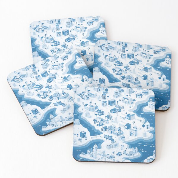 Item preview, Cute blue town designed and sold by WarmHeartedArt.