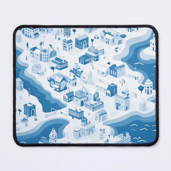 Item preview, Cute blue town designed and sold by WarmHeartedArt.