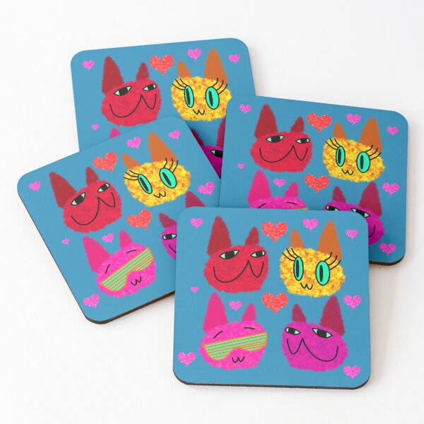 Item preview, Fuzzy Cats Love Hearts designed and sold by chowlet.