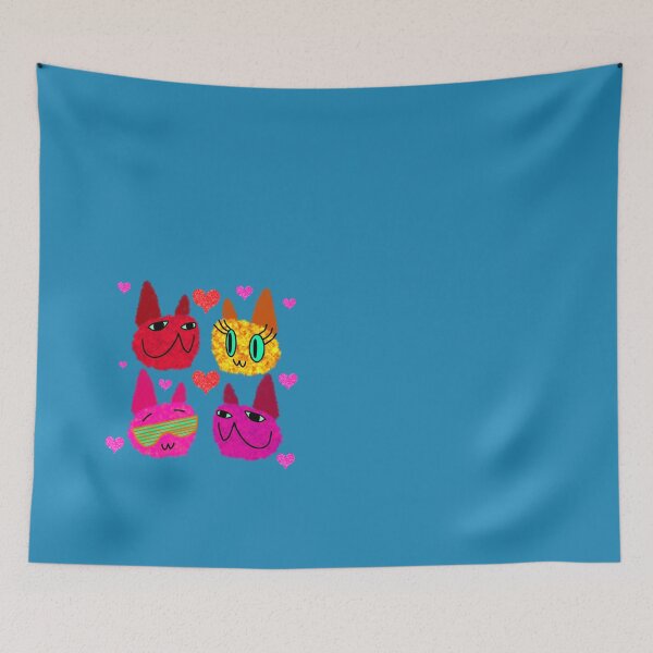 Item preview, Fuzzy Cats Love Hearts designed and sold by chowlet.