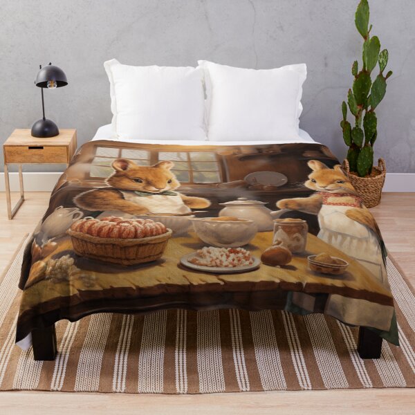 Item preview, Two rabbits are cooking at home designed and sold by WarmHeartedArt.