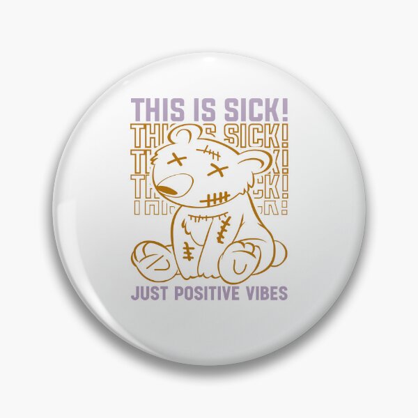 Item preview, Cute Teddy This Is Suck Just Positive Vibes Retro Vintage designed and sold by roboartpixel.