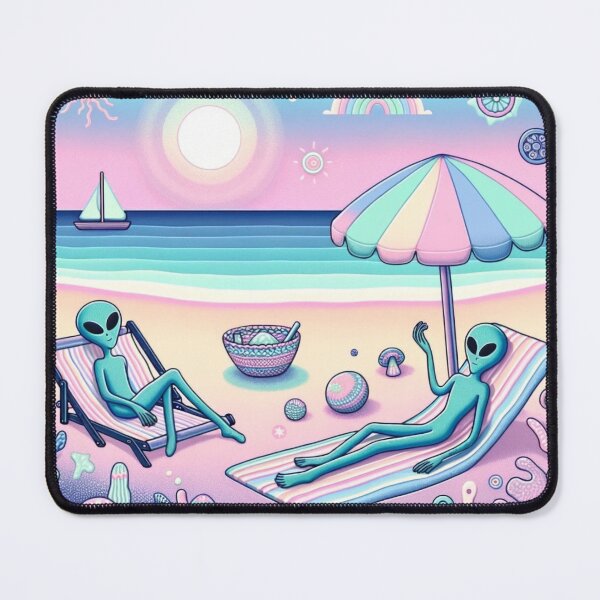 Item preview, 2 aliens at the beach designed and sold by EasyBreezyVibes.