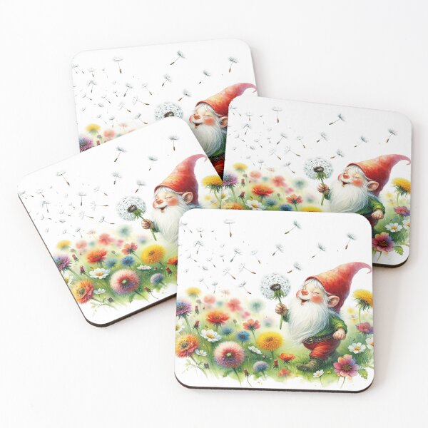 Item preview, gnome blowing flower spring designed and sold by jinmommyonline.
