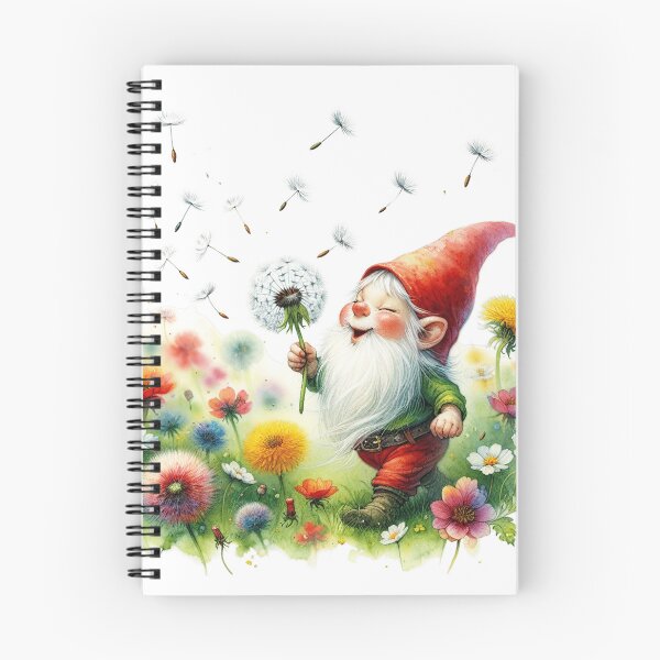 Item preview, gnome blowing flower spring designed and sold by jinmommyonline.