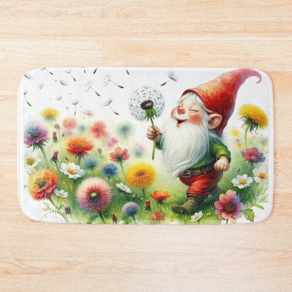 Item preview, gnome blowing flower spring designed and sold by jinmommyonline.