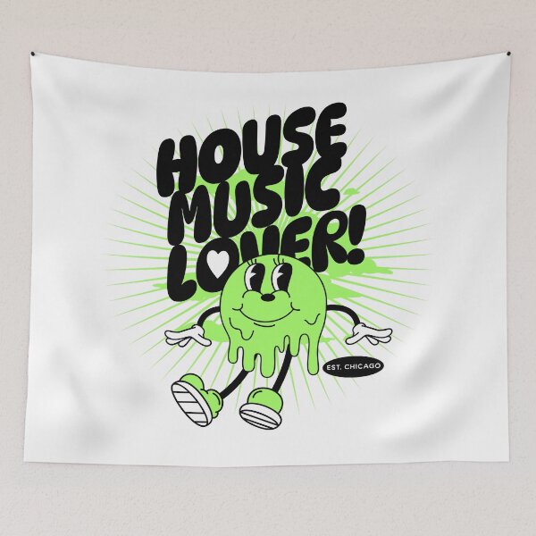 Item preview, HOUSE MUSIC  - Lover Melting Mascot (Green/Black)  designed and sold by Discothreadz.