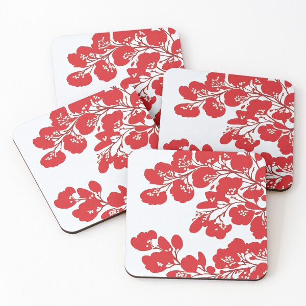 Item preview, Red Floral Illustration on White Background designed and sold by TheRedPixels.