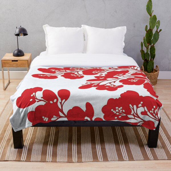 Aperçu de l'œuvre Illustration florale rouge sur fond blanc créée et vendue par TheRedPixels.